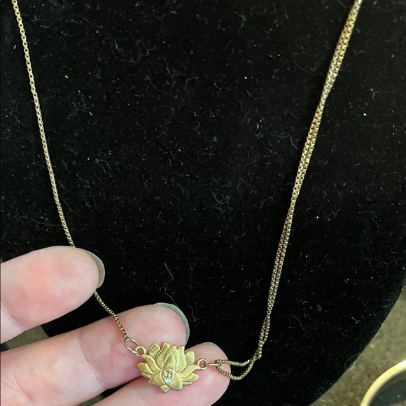 Alex and Ani Gold Lotus Pendant Necklace - Picture 1 of 2
